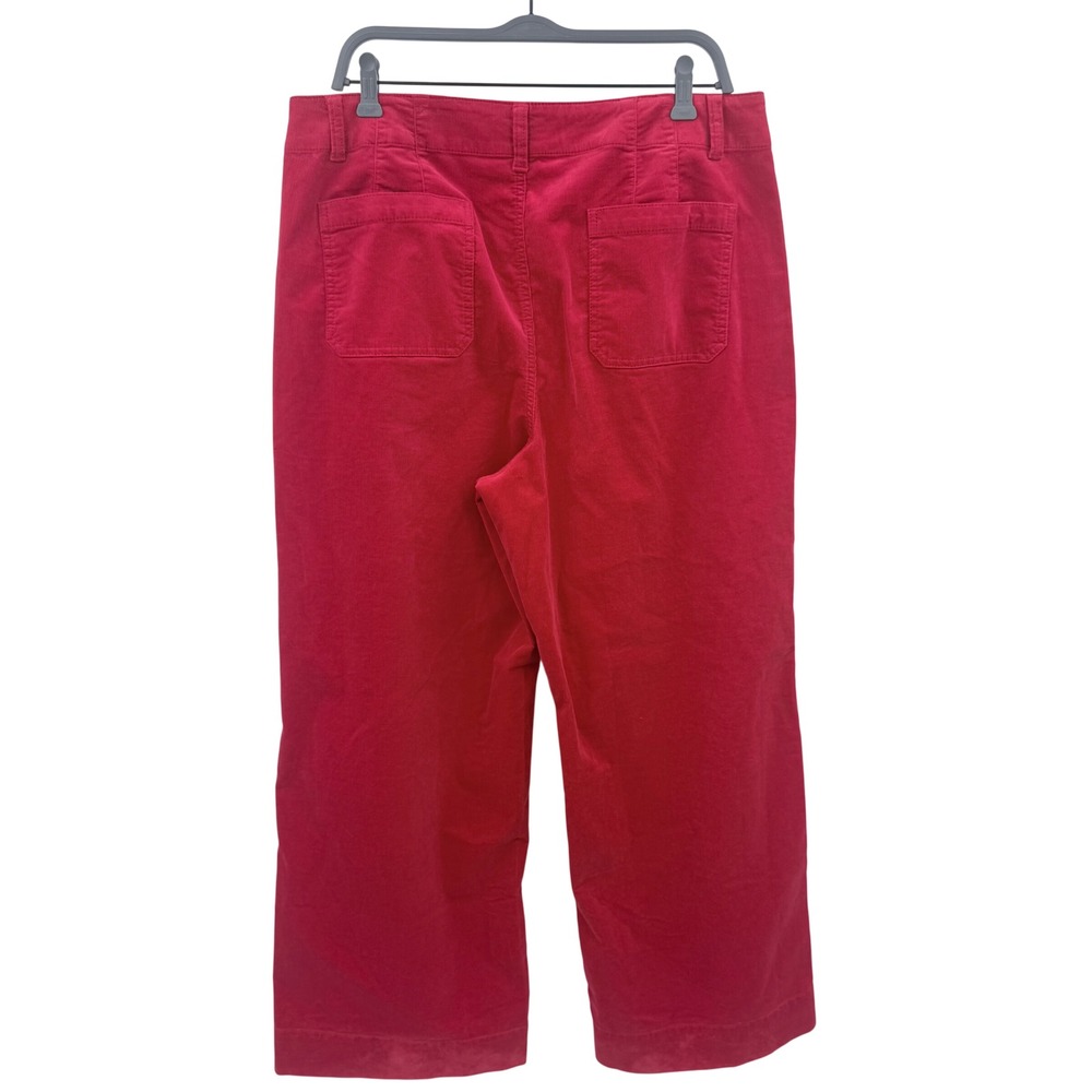 Talbots Red Corduroy Wide Leg Pants High Rise Size 16 NWT 57316321 - Picture 2 of 7
